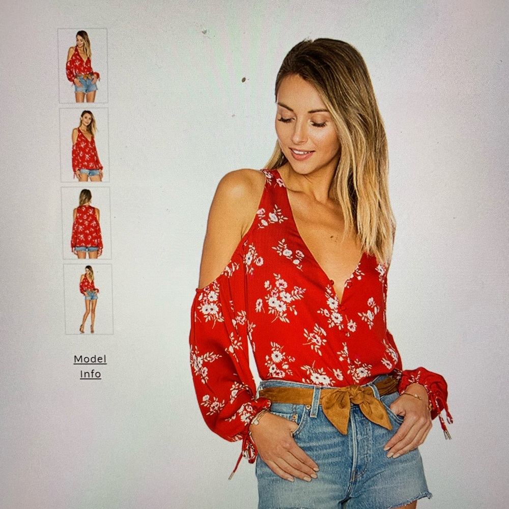 L’Academie V Neck Shoulder Blouse.